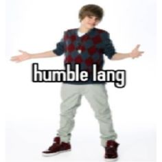 a young man standing in front of a white background with the words humble lang on it