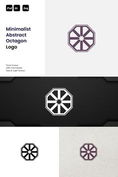 minimalist abstract octagon logo designed for an interior design firm in the united states