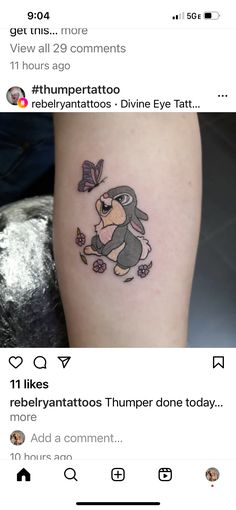 an image of a tattoo on someone's leg with the caption that reads, i