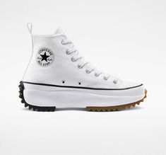 Converse Run Star Hike White, Converse Run Star Hike High Top, Converse Run Star Hike Platform, Run Star Hike High Top, Stars Converse, Rajat Tokas, Converse Design, Platform Shoes Sneakers, Platform Chucks