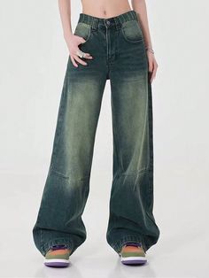 Vintage Wash Jeans, Wide Legged Jeans, Downtown Outfits, Future Clothes, Jean Vintage, Vintage Pants