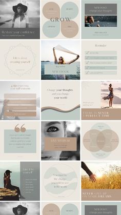 Instagram posts template set for coaches Instagram Posts Template, Instagram Design Layout, Instagram Branding Design, Instagram Feed Layout, Instagram Font, Coach Instagram, Instagram Template Design, Instagram Grid, Instagram Branding