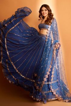 Vvani By Vani Vats | Dull Blue Linear Drop Tier Lehenga | INDIASPOPUP.COM Lehenga Shopping, Wedding Dress Indian, Navy Blue Lehenga, Engagement Dress For Bride, Lehenga Indian