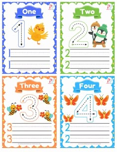 Numbers Flashcards for Kids 1-10 Free Printable Kids School Labels, Math Number Cards, Kids Colouring Printables, Preschool Workbooks