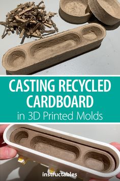 the instructions for how to make an easy recycling cardboard container with 3d printed molds