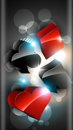 an abstract background with red and black hearts