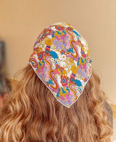 "Silk bandana can be worn so many ways! Tie on your belt loops, favorite backpack, roll it up and wrap around your head+hair or around your neck as a chic scarf! Classic 20\"x20\" size for wrapping as a head bandana as shown. 10 MORE COLORS IN OTHER LISTINGS!" Hippie Multicolor Bandana, Multicolor Hippie Bandana, Hippie Multicolor Bandana One Size, Multicolor Hippie Bandana, One Size, One Size Multicolor Bandana For Festival, Multicolor One-size Bandana For Festivals, Multicolor One Size Bandana For Festivals, Trendy Multicolor One Size Bandana, Bohemian Bandana Headband Gift