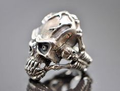 Skull Rings 925 STERLING SILVER Skeleton Vampire Fang Skull Biker Rocker Punk Vampire Skull, Biker Rings Mens, Skeleton Ring, Sterling Silver Skull Rings, Skull Rings, Silver Skull Ring, Mens Rings, Biker Rings, Skull Decor