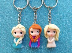 Polymer Clay Princess, Polymer Charms, Keychain Polymer Clay, Elsa Necklace, Necklace Princess, Princess Charming, Disney Charms, Dragons Gift, Princess Necklace