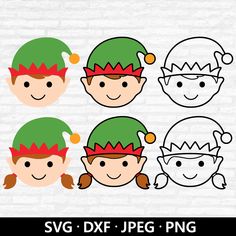 christmas elf hats svg cut files for cutting and cricting with the text svg - dxf jpeg png