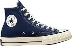 Blue Chuck 70, Navy Blue Converse, Navy Converse, Blue High Tops, Pretty Sneakers, Navy Blue Shoes, Blue Phone Case, Navy Sneakers, Blue Converse