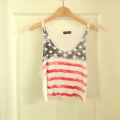 Almost Sheer But Not 100%. Crop Top Spring Beach Tops With Flag Print, Spring Sleeveless Flag Print Tank Top, White American Flag Print Top For The Beach, White American Flag Print Top For Beach, White American Flag Print Tops For Beach, White Tops With American Flag Print For Beach, Casual American Flag Print Tank Top For Spring, Spring Casual Tank Top With American Flag Print, Cotton Tank Top With Flag Print For Spring