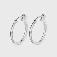 Add a simple yet elegant touch to your style with these Sterling Silver Round Thin Hoop Earring - Silver. The classic hoop earrings are perfect for adding a finishing touch to your look. and can be worn with anything from a t-shirt and jeans to your workwear blazer and trousers. Whatever you're wearing, these sterling silver hoops will add a sophisticated touch. Gender: female. Age Group: adult. Pattern: Solid. Cartlidge Earrings, Silver Jewlery, Cubic Zirconia Hoop Earrings, Earring Silver, Hoop Earring Sets, Sterling Silver Hoop Earrings, T Shirt And Jeans, Sterling Silver Hoops, Fine Jewellery Earrings