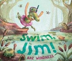 a book cover for swim jam with an image of a person diving in the water