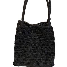 Maison N.H Paris Black Raffia Bag. Brand New With Tags 7.34" W X 7.5"H X 7.5" Deep. The Handle Drop Is 6.5". It Has A Snap Closure, No Lining And No Pocket Inside. It's A Great Weekend Bag And A Night Out. Original Price Is $180.00. Weekend Bag, Raffia Bag, Bags Black, Bag Brand, Mini Bags, Weekender Bag, Mini Bag, Inside Pocket, Snap Closure