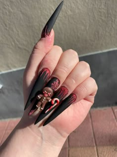 Spooky Xmas Nails, Christmas Horror Nails, Horror Christmas Nails, Creepy Christmas Nails, Krampus Nails, Spooky Christmas Nails, Christmas Nails Dark, Dark Christmas Nails, Goth Christmas Nails