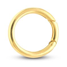 a gold plated metal ring with an open loop on the inside and outside side