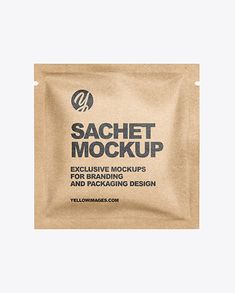 a brown bag with the words sachet mock up on it