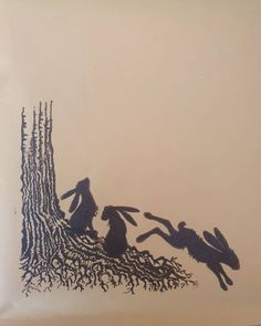 an image of two people jumping over a tree