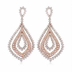 Leo Pizzo Diamond 18k Two Tone Gold Dangle Earrings Jewellery Sketch, Rose Gold Dangle Earrings, Noble Lady, Diamond Chandelier, Buy Gold Jewelry, Lotus Jewelry, 22k Gold Jewelry, Online Gold Jewellery, Mens Gold Jewelry