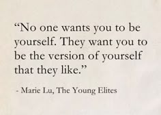 a quote from marie lu, the young elfs on paper with black ink and white writing