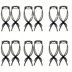 six pairs of black metal hair clips with curved ends, set of 8 pieces on each side