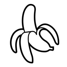 a black and white drawing of a banana