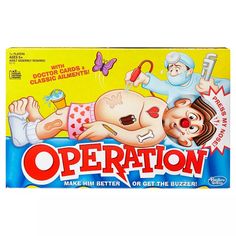 an advertisement for operation is shown on the side of a box with a cartoon character