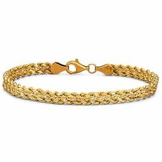 Gold Bracelet, 4.9mm 7.25" Double Rope 10K - jcpenney Temple Jewelry Necklace, Temple Jewelry, Mens Gold Bracelets, Gold Bracelets, Mens Gold, Temple Jewellery, Arm Candy, Jewelry Necklace, 10k Gold