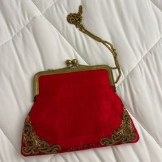 Such A Beautiful Red Purse Bought From Another Posher, Never Worn Red Shoulder Bag For Festive Gift, Festive Red Shoulder Bag As Gift, Festive Red Shoulder Bag For Gifts, Red Embroidered Evening Bag For Festive Occasions, Red Evening Bag For Festive Occasions, Red Festive Evening Bag, Festive Red Embroidered Evening Bag, Festive Red Evening Bag, Elegant Red Festive Bag