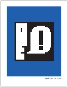 an image of the letter o in black and white on a blue background with text