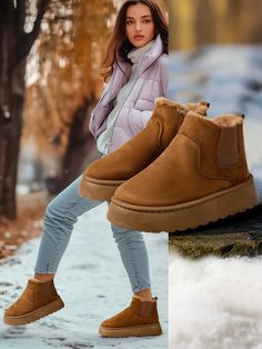 Warm Snow Boots, Winter Shoes For Women, Warm Slippers, Boots Women Fashion, Snow Boots Women, Boots Ankle, Fall Shoes