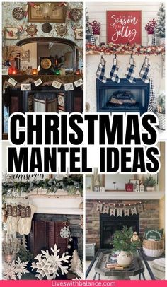 christmas mantel ideas with text overlay