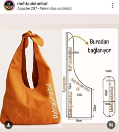 an image of a bag with measurements on the front and side, in different languages