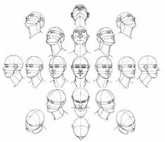 an image of a drawing of heads with different angles