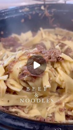 the video shows how to make beef and noodles