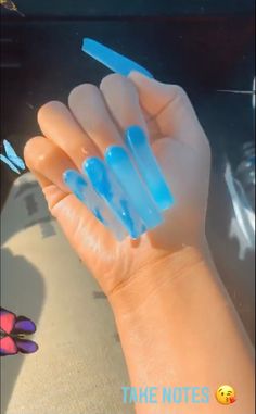 Xl Blue Acrylic Nails, Acrylic Nails Painting, Dope Nails Summer, Colourful Acrylic Nails, Curved Nails