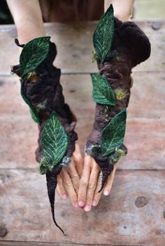 Felt Bracelet, Tree Costume, Autumn Fairy, Pixies Fairies, Felt Fairy, Felt Leaves, Woodland Fairy, Leaf Bracelet, Felt Material