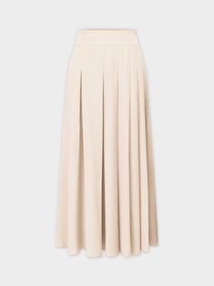 Expertly crafted for both style and comfort, the Yolk Pleated Skirt 37"-Ivory offers a timeless and elegant look. With its flattering yolk waistband and delicate pleats, this skirt provides a flattering fit. Beige A-line Pleated Skirt For Work, Formal A-line Maxi Skirt With Pleated Waist, Elegant Beige A-line Skirt, Elegant Beige Dress With Flared Skirt, Classic A-line Maxi Skirt For Formal Occasions, Formal Long Cream Skirt, Formal Pleated A-line Maxi Skirt, Formal Full Beige Skirt, Elegant Lined Dress