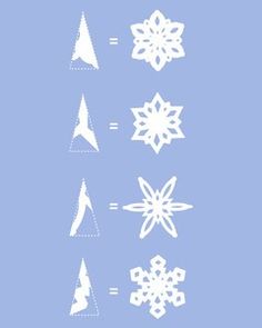 snowflakes are shown in white on a blue background