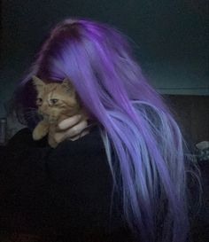 Long Purple Hair, Girl With Purple Hair, Temporary Hair Dye, Violet Hair, Pastel Hair