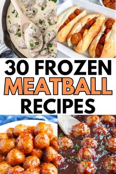 30 frozen meatball recipes with text overlay