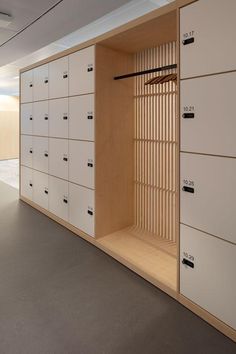 the lockers are empty and ready to be used for storage or use as an office space