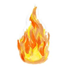 a drawing of a fire with orange and yellow flames