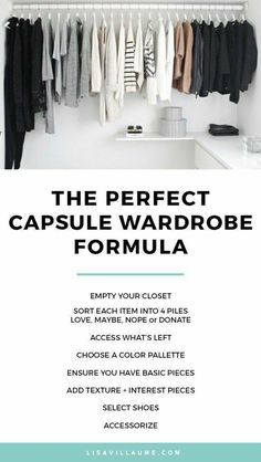 Capsule Wardrobe Formula, Rok Midi, Sandal Tali, Perfect Capsule Wardrobe, Minimalist Closet, Minimal Wardrobe, Mode Tips