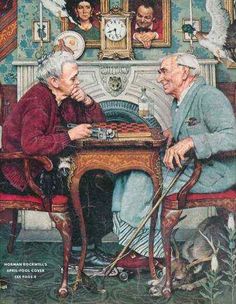 two older men sitting at a table playing chess