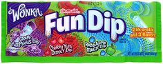 fun dip candy bars are on display