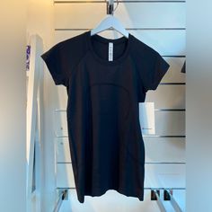 New With Tags! Lululemon Swiftly Tech Short Sleeve, Swiftly Tech Short Sleeve, Lululemon Swiftly Tech, Lululemon Swiftly, Swiftly Tech, Lululemon Tops, Navy Blue Shorts, Lululemon Shorts, Yellow Shorts