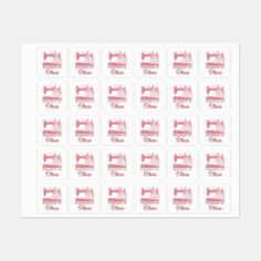 pink sewing machine stickers on white paper