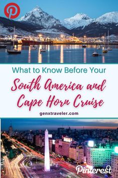 the city skyline with text overlaying what to know before your south america and cape horn cruise